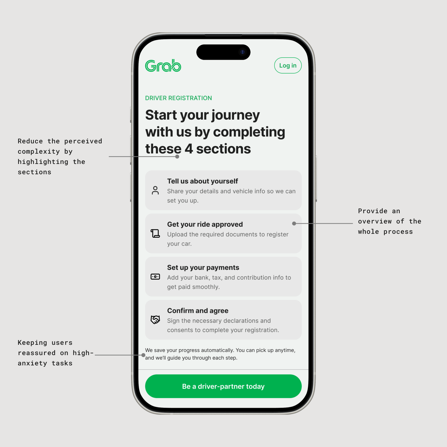 Mockup of the landing page